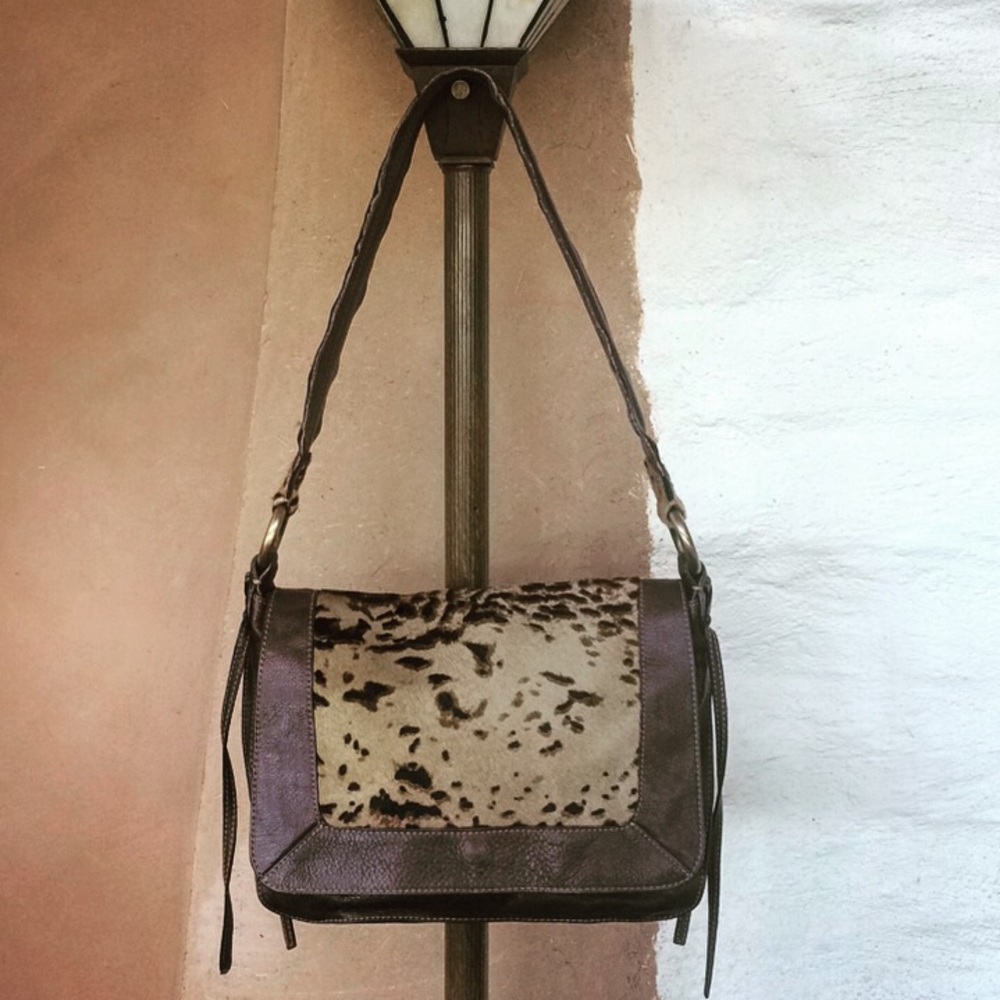 Claudia Firenze leather hide shoulder satchel